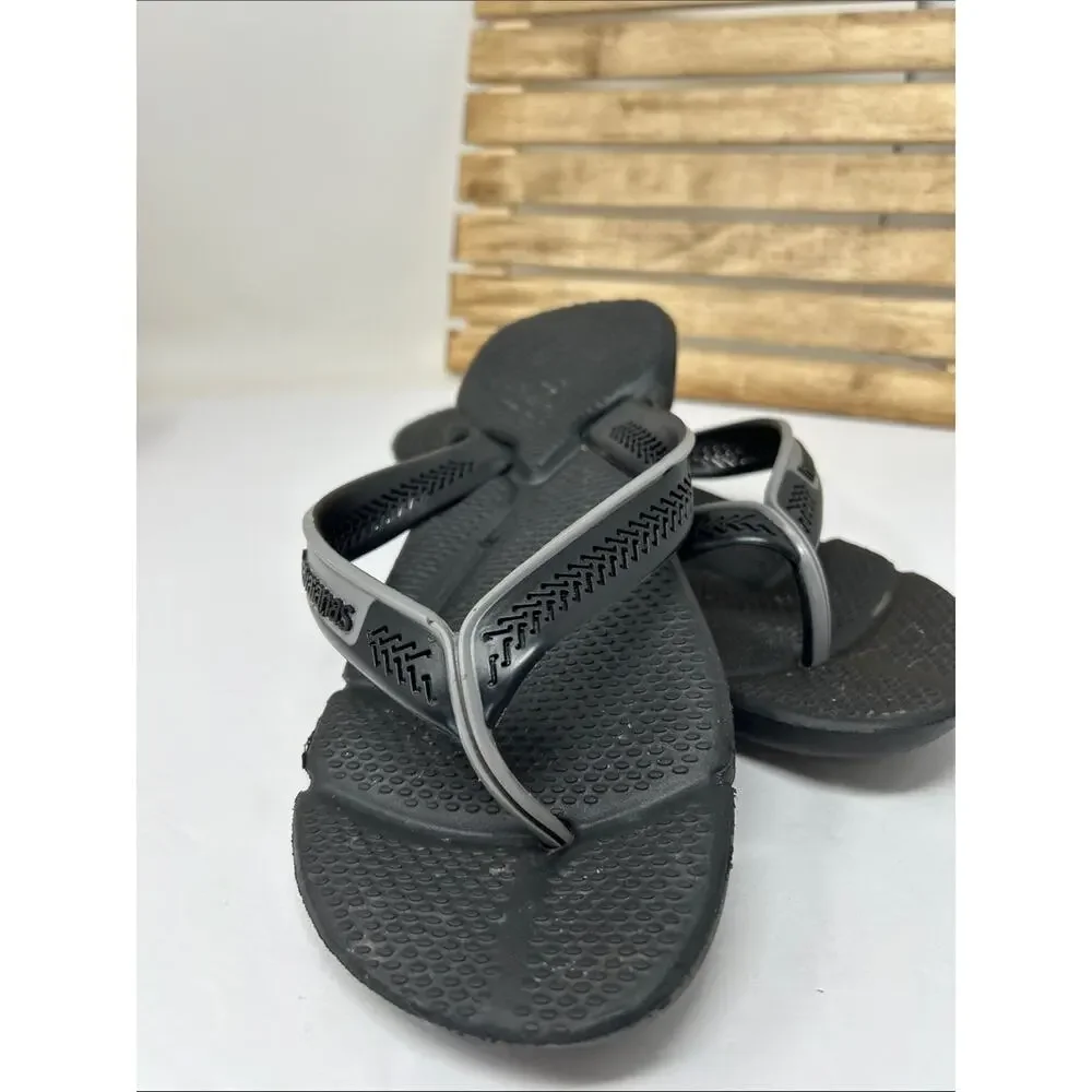 Havaianas Men’s Black Flip Flops with Gray Trim Size 41